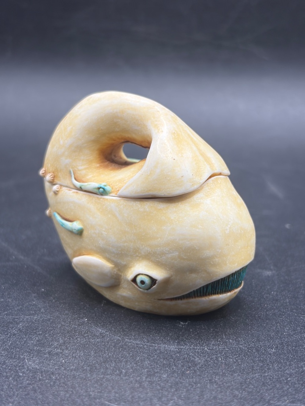 Vintage Harmony Kingdom Elusive JONAH'S HIDEAWAY WHALE Trinket Box Nautical